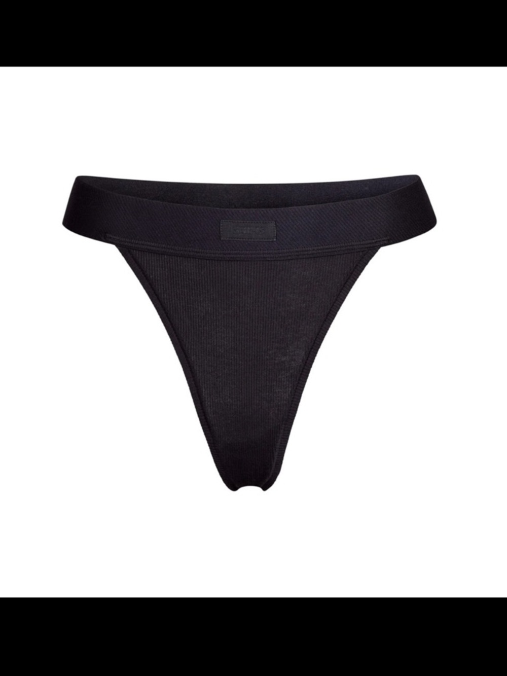 Skims size s Black Ribbed Thong Underwear! NWT